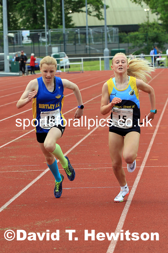Women and Girls 1500 metres, 2022 North Eastern Track and Field Champs., Middlesbrough. David T. Hewitson/Sports for All Pics